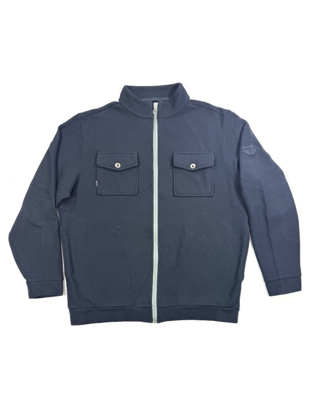 Linksoul Mens Jacket The Olympic Club Golf Full Zip Cotton Sz Medium Navy Blue